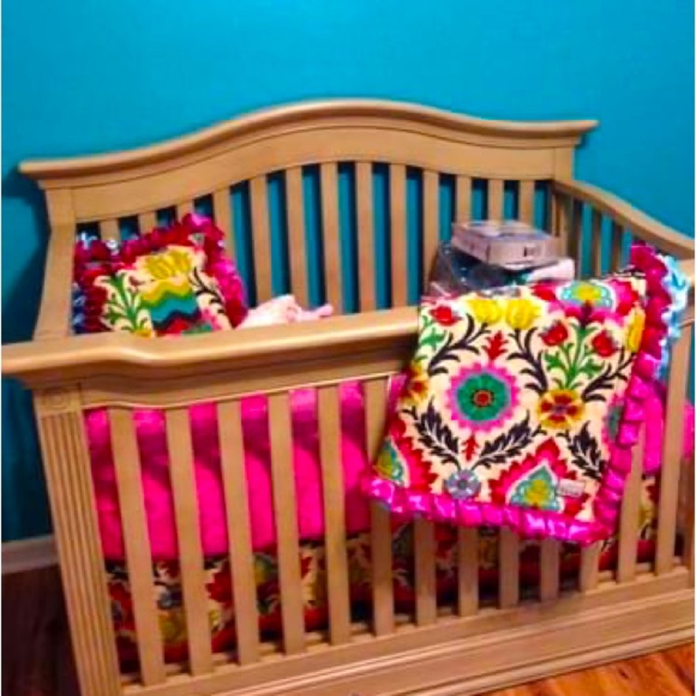 CUSTOM Baby bedding- There are also matching custom curtains.